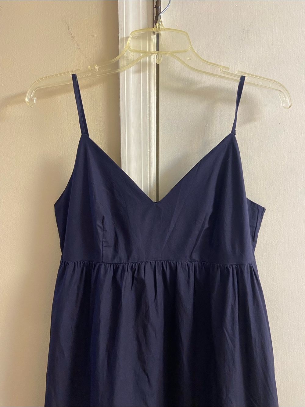 Quince Navy V-Neck Spaghetti-Strap Midi Dress Orgaic Cotton Small NWT - Picture 4 of 8